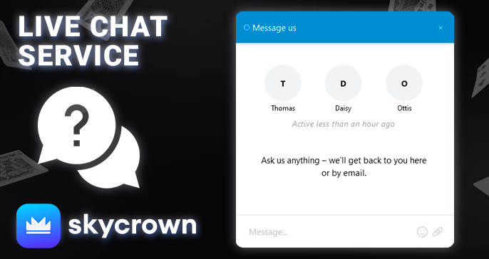 Contact SkyCrown Casino support using the online form