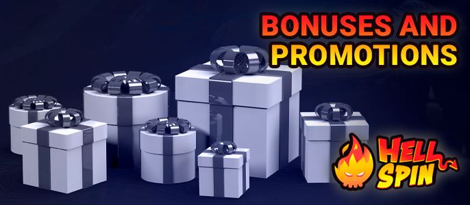 Bonus offer on Hell Spin - list and description