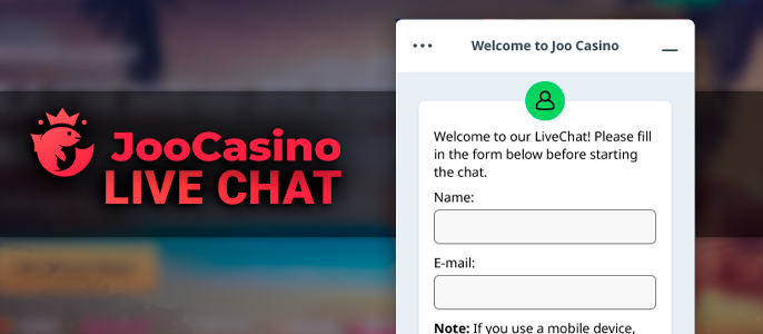 Online communication with Joo Casino technical support through the website
