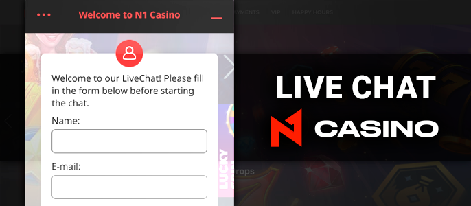 Online chat with N1 Casino support agents
