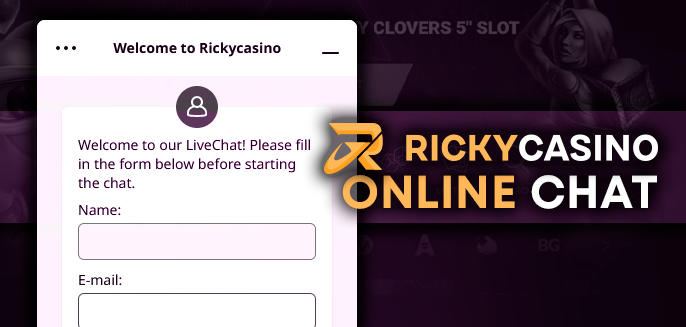 Contact support at Ricky Casino online at site