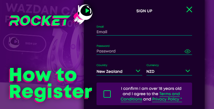 The registration process at Casino Rocket