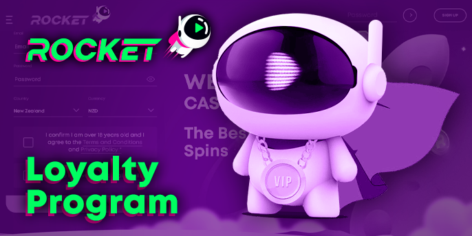 Loyalty VIP Program for New Zealand players at Casino Rocket