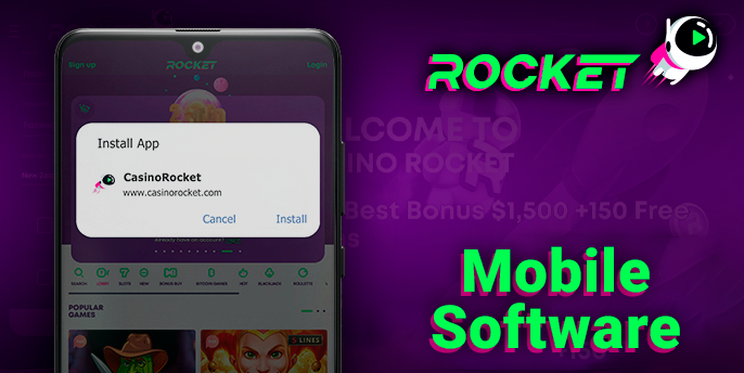 Casino Rocket mobile app - how to install it on your mobile device