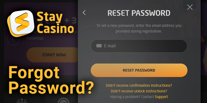 Restore access to your Stay Casino account via email