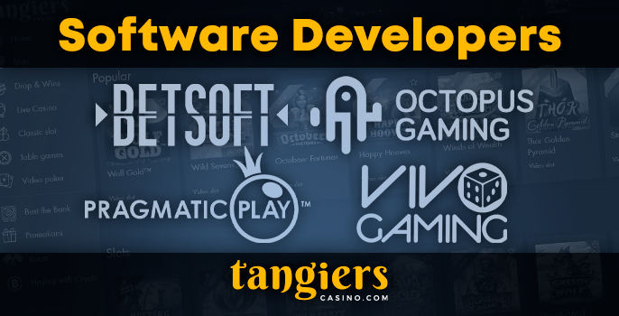 Gambling software providing games Tangiers Casino - list and number of games