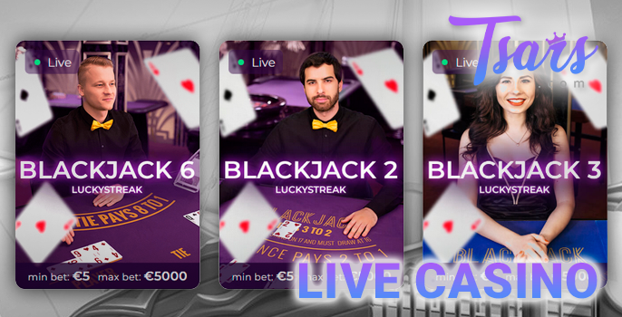 Live casino games at Tsars Casino for New Zealand players