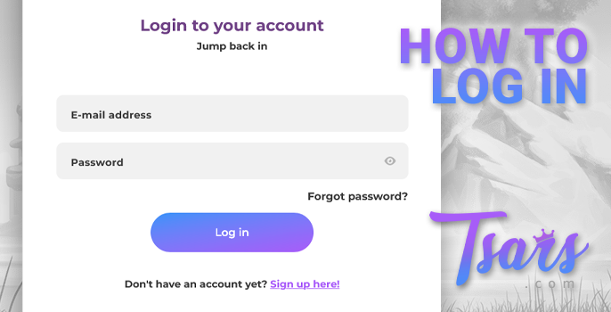 Tsars Casino authorization form - login to personal cabinet